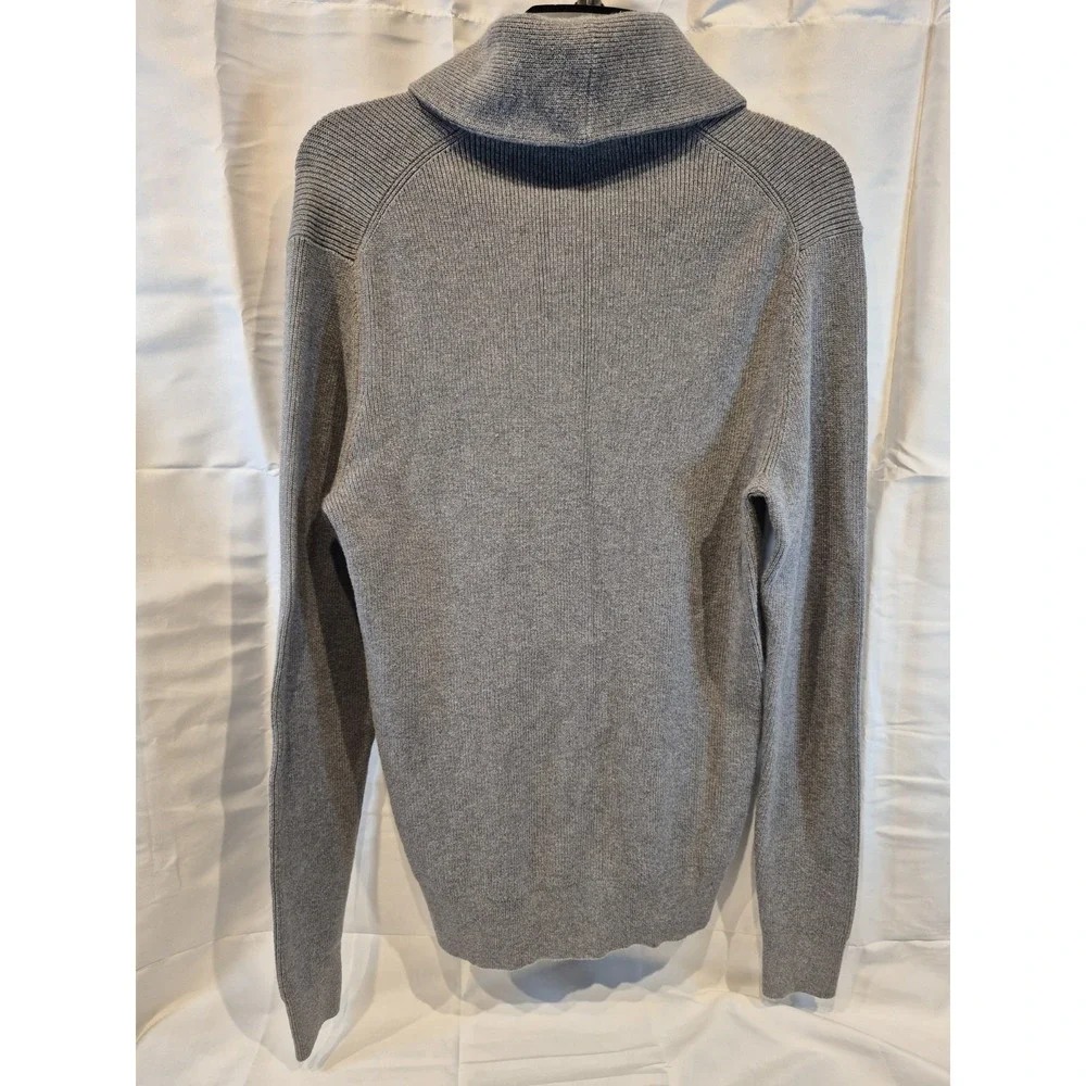 Michael Kors Men's Ash Melange Shawl Collar Sweater Gray Small S Euc Classic Fit
